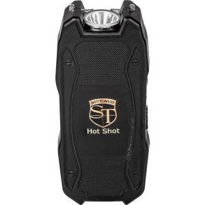 Hot Shot Stun Gun with 100-Lumen Flashlight & Battery Meter